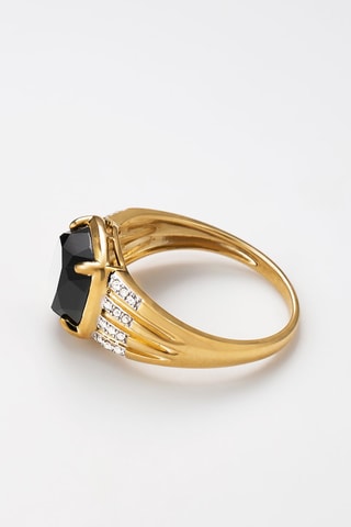 Ring Eliana Geelgoud, diamanten en agaat