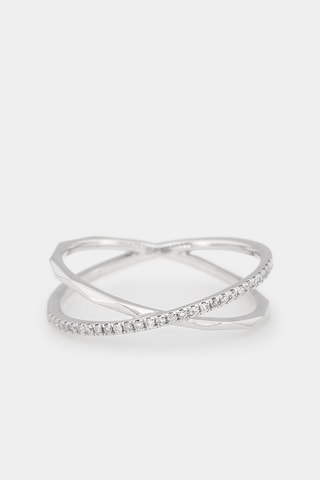 Ring Croisé Géométrique - Witgoud en Diamanten