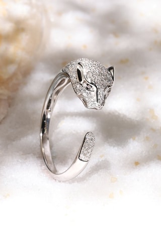 Verstelbare Ring Mafdet- Witgoud en Diamanten