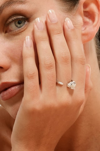 Verstelbare Ring Mafdet- Witgoud en Diamanten