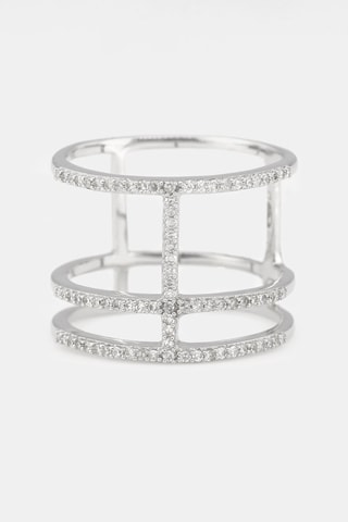 Ring Géométrie - Witgoud en Diamanten