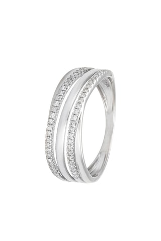 Ring Lines Witgoud en Diamanten