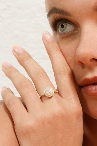 Ring Pompadour Geelgoud en Diamanten