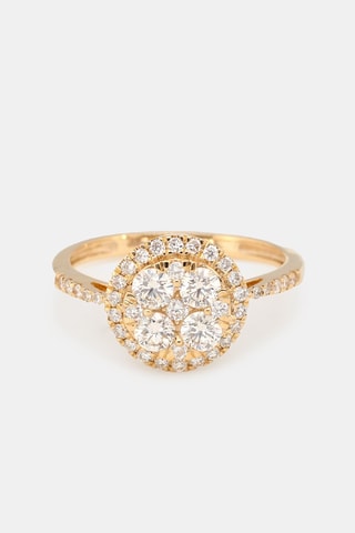 Ring Pompadour Geelgoud en Diamanten