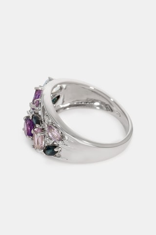 Ring Champêtre - Witgoud, Diamant, Saffieren, Topazen en Amethisten