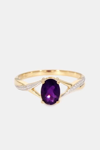 Ring Purple Magic -  Geelgoud en Amethist
