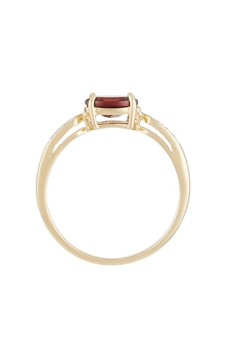 Ring Grenade  Geelgoud, Diamanten en Granaat