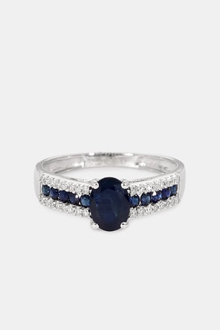 Ring Reine Océane - Witgoud, Diamanten en Saffieren