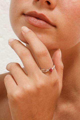 Ring Rubis d'Amour - Witgoud, Diamanten en Robijnen