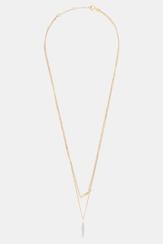 Ketting met meerdere rijen Marcelia- Geelgoud en Diamanten