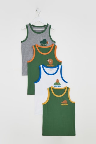 7 camisetas de tirantes - Verde y gris