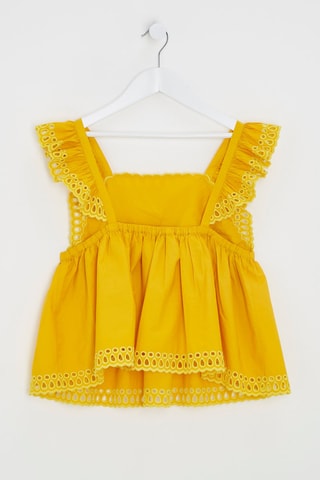 Blusa con bordado inglés - Amarillo