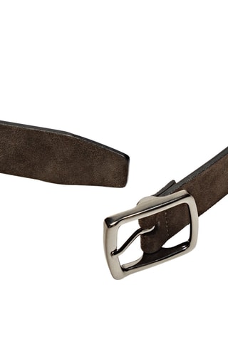 Ceinture en croûte de cuir boucle amovible - Marron