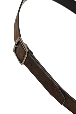 Ceinture en croûte de cuir boucle amovible - Marron