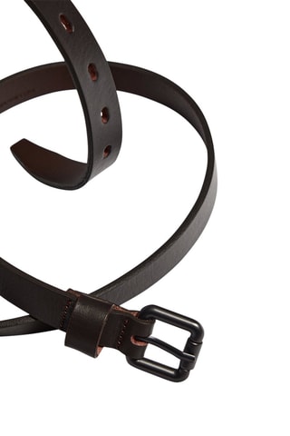 Ceinture fine en cuir avec boucle carrée - Studio - Noir