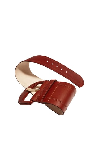 Ceinture bandeau cuir - Studio - Marron