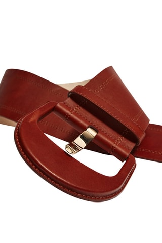 Ceinture bandeau cuir - Studio - Marron