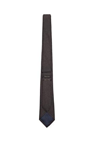 Cravate texturée en soie et coton - Noir