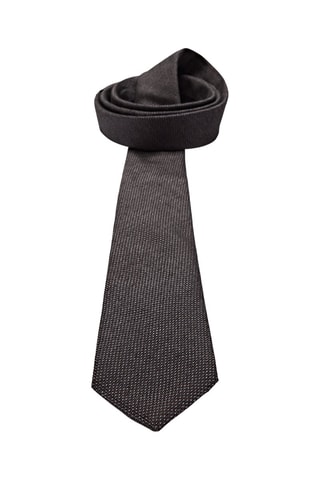 Cravate texturée en soie et coton - Noir