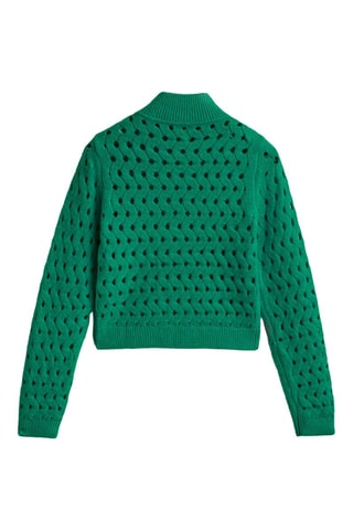 Pull maille ajourée laine - Studio - Vert
