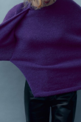 Pull à col rond orné d’un nœud - Violet