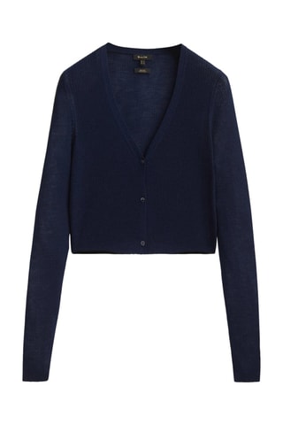 Gilet côtelé 100% laine mérinos - Bleu marine