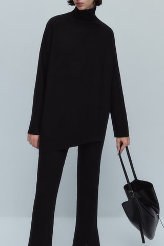 Pull cape bas asymétrique - Noir