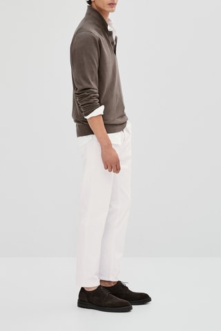 Pull polo patte large - Marron