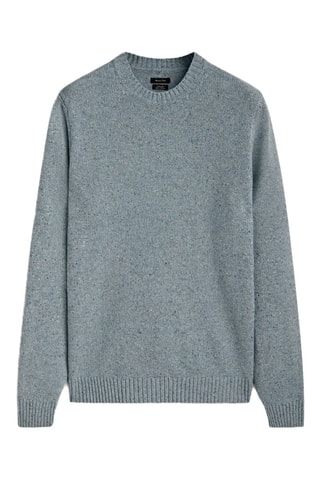 Pull en laine et cachemire - Bleu marine chiné