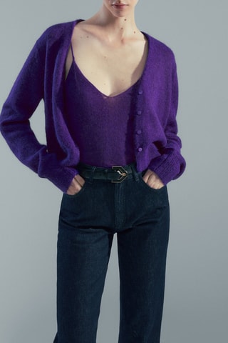 Gilet court boutons - Violet