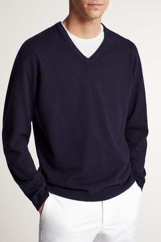 Pull en cachemire - Bleu marine