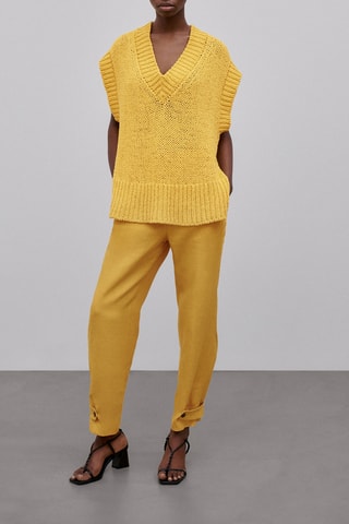 Pull maille côtelée édition limitée - Jaune