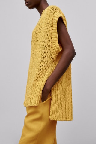 Pull maille côtelée édition limitée - Jaune