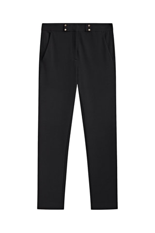 Pantalon stretch boutons dorés - Noir