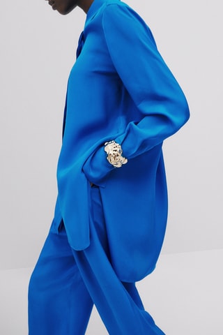 Pantalon fluide plissé - Studio - Bleu électrique