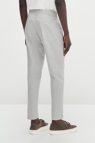 Pantalon jean popeline relaxed fit - Gris clair