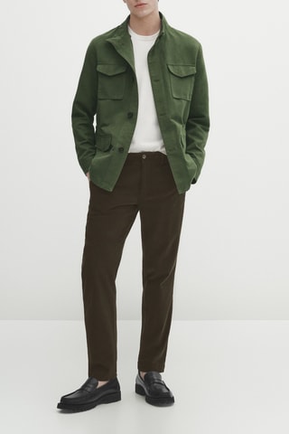 Pantalon chino sergé tapered fit - Kaki