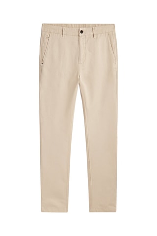 Pantalon chino avec du lin tapered fit - Beige