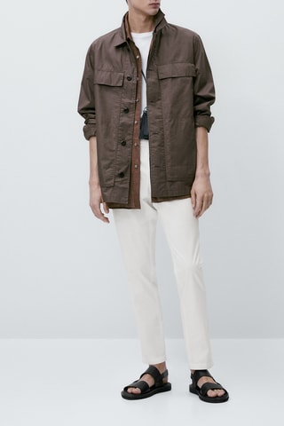 Pantalon chino sergé relaxed fit - Blanc