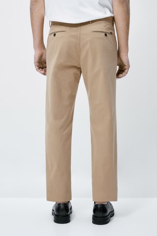 Pantalon chino en coton droit - Camel