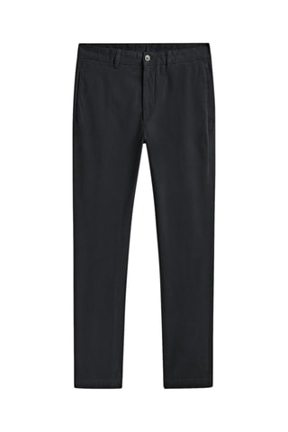 Pantalon chino mélange de coton coupe tapered - Bleu marine