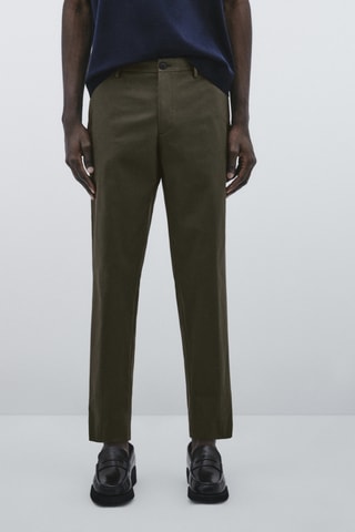 Pantalon de costume mélange coton extensible - Studio - Kaki