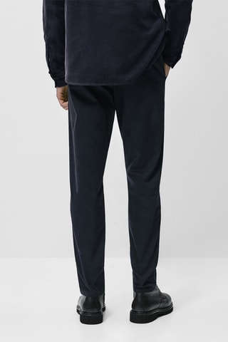 Pantalon chino à pinces sergé - Bleu marine