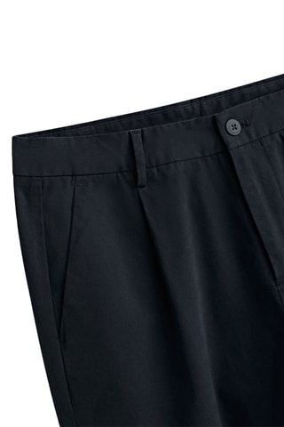 Pantalon chino à pinces sergé - Bleu marine