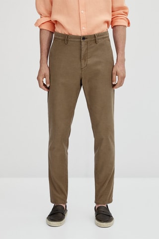 Pantalon chino en coton slim fit - Marron