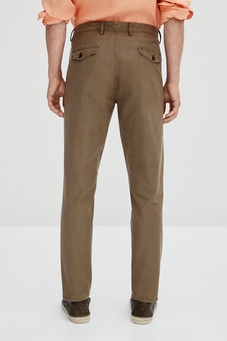 Pantalon chino en coton slim fit - Marron