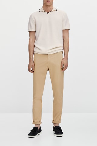 Pantalon chino en coton slim fit - Beige