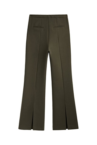 Pantalon de tailleur évasé avec fentes - Kaki