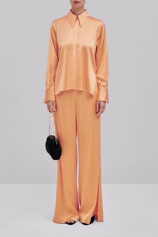 Pantalon large satiné - Studio - Saumon