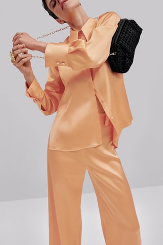 Pantalon large satiné - Studio - Saumon